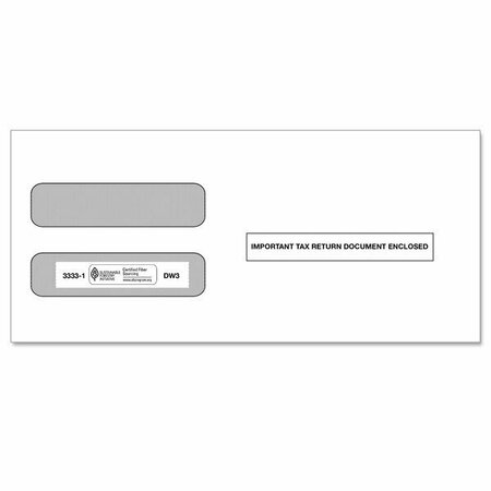 COMPLYRIGHT W-2 5210 and 5211 3-Up Double Window Envelope, 100PK 52933331
